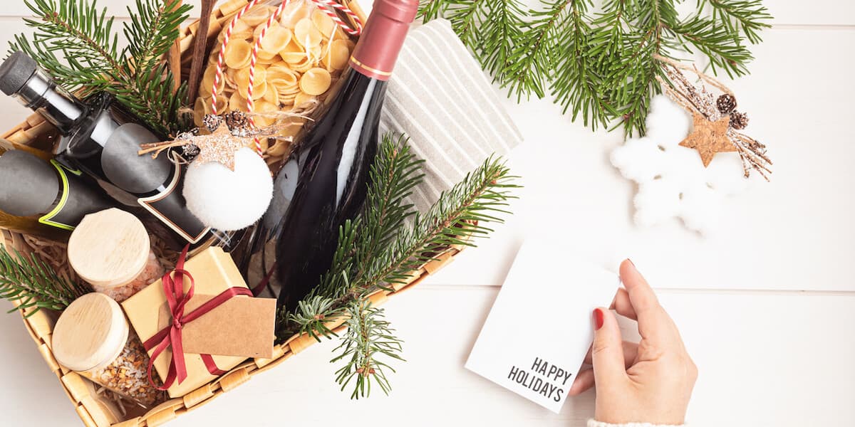 Refined Christmas gift basket