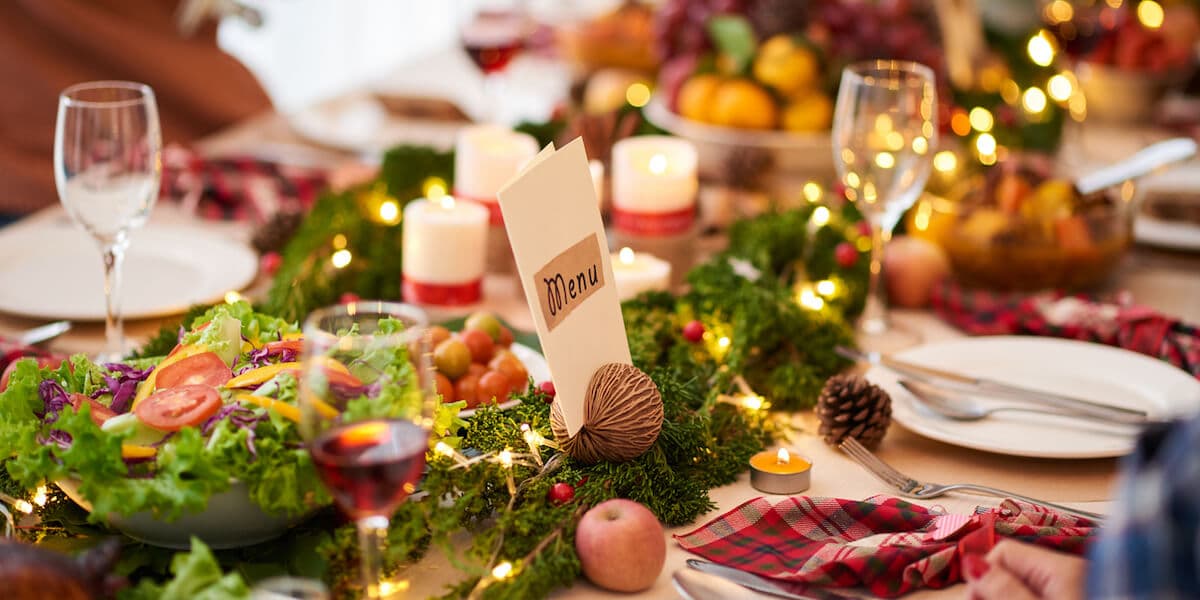 Christmas dinner table